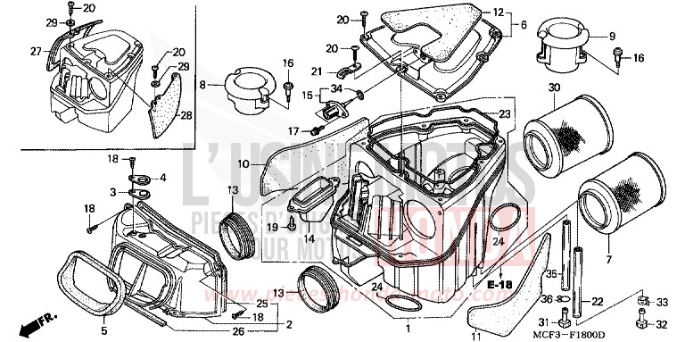AIR CLEANER for VTR1000 SP-2 BLACK (NH1E) from 2005